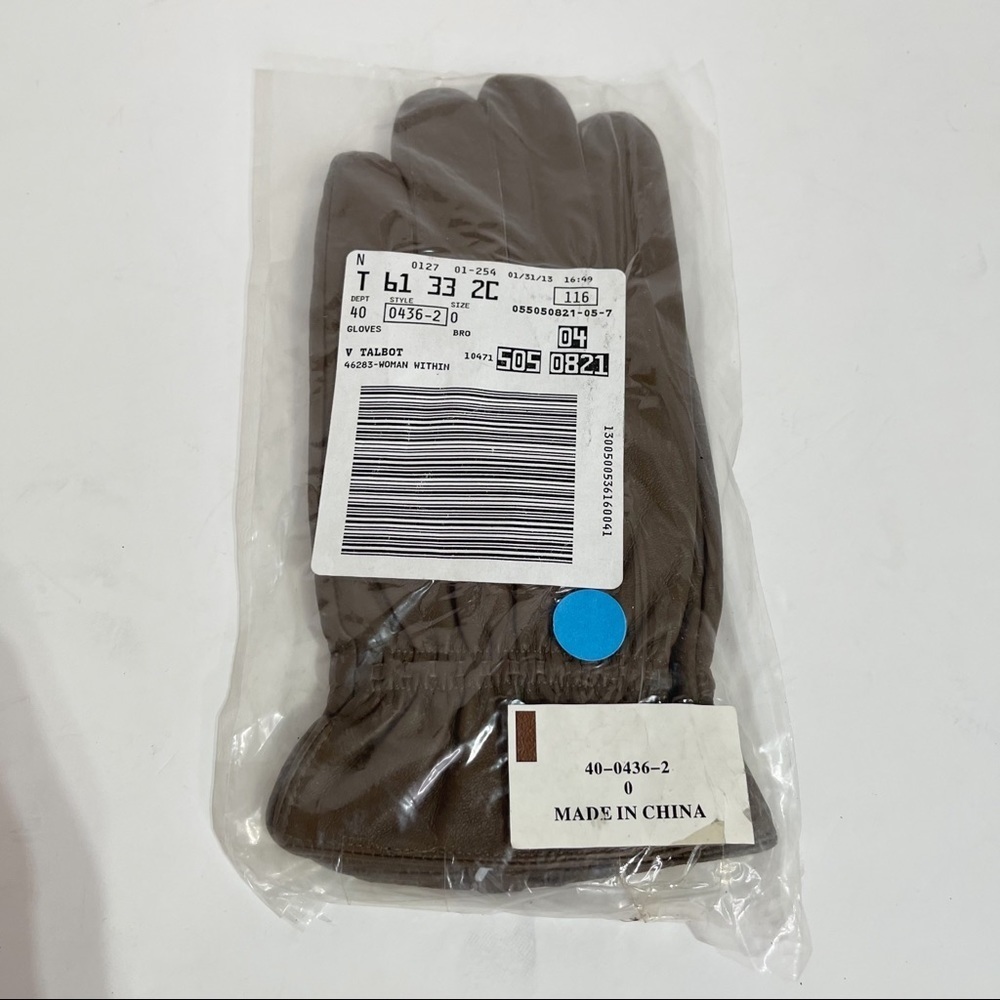 Leather Beige Gloves Sz 0. - Picture 5 of 8